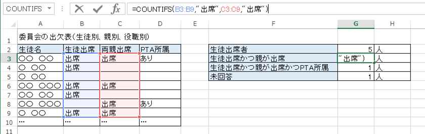 エクセルで出欠表をつくりカンタンに出席人数を数える エク短 Extan Jp