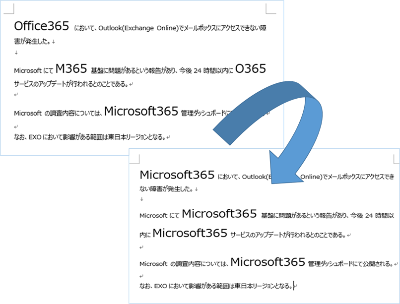 Word Vba 複数の文字を一括 連続置換する エク短 Extan Jp